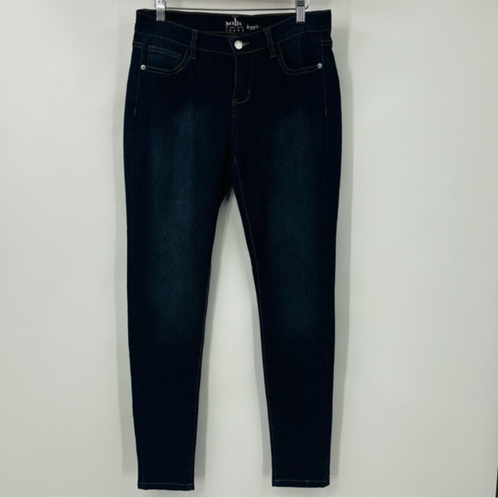 SOHO Classic Minimalist Skinny Jeans Womens Blue Denim Mid Rise Dark Wash Size 4